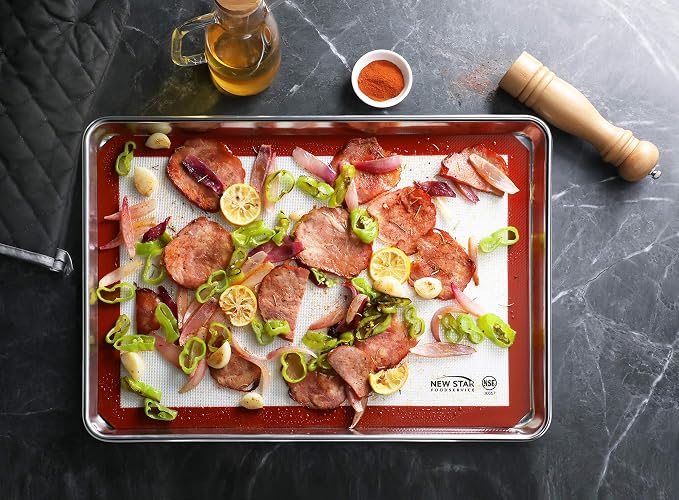 New Star Foodservice Commercial Grade Silicone Baking Mat Non Stick Pan Liner, 14 x 20 inch (Two-Thirds Size)