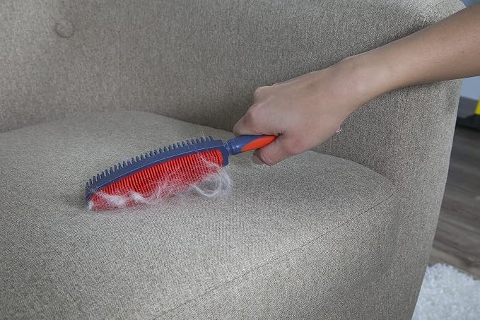 FURemover Duo Pet Hair Rubber Brush, Dual Sided to Easily Remove Fur & Lint from Clothing and Upholstery, Thick Bristles Groom Dogs and Cats, Easy to Clean, Colors May Vary (Pack of 12)