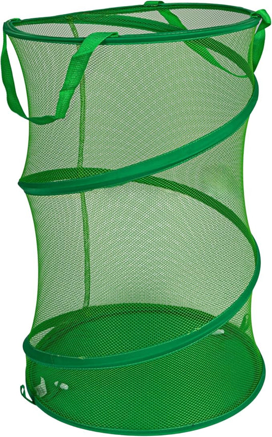 Household Essentials Pop-Up Mesh Laundry Hamper, Green