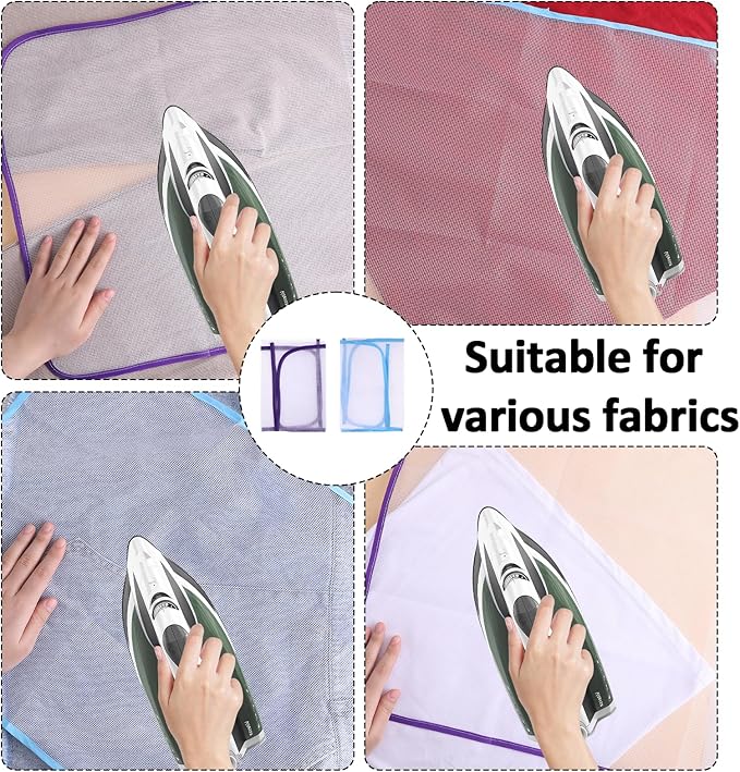 2 Pack Ironing Scorch Mesh Cloth Protective, Cloth Scorch-Saving Ironing Protector Insulation Pad, Ironing Cloth to Protect Clothes, Ironing Pad for Sewing and Ironing Fabric Protector Tool