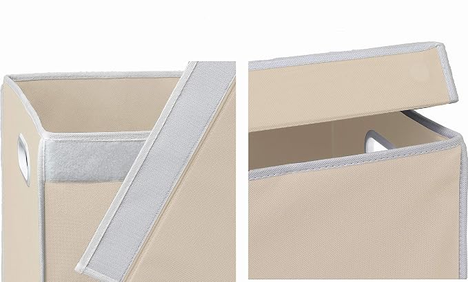 Simple Houseware Double Laundry Hamper with Lid & Removable Bags, Beige