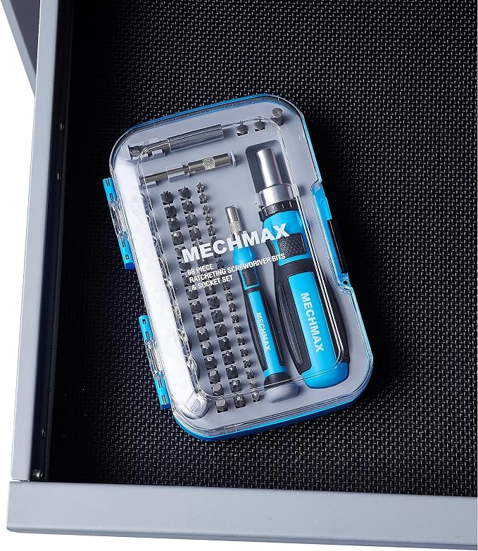 68-Piece Ratcheting Screwdriver Set with Bits & Sockets | Precision tool kit with sockets & compact injection storage case. Ideal for household DIY, furniture assembly & repair