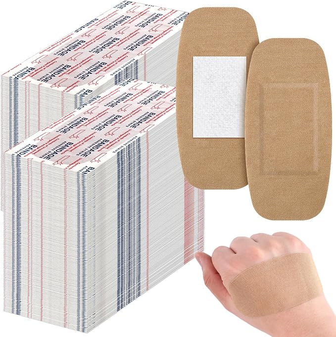 Sinmoe 800 Pcs Large Bandages Bulk Big Flexible Adhesive Wound Care Fabric Bandages for Care and Protect Wounds, 2 x 4 Inch
