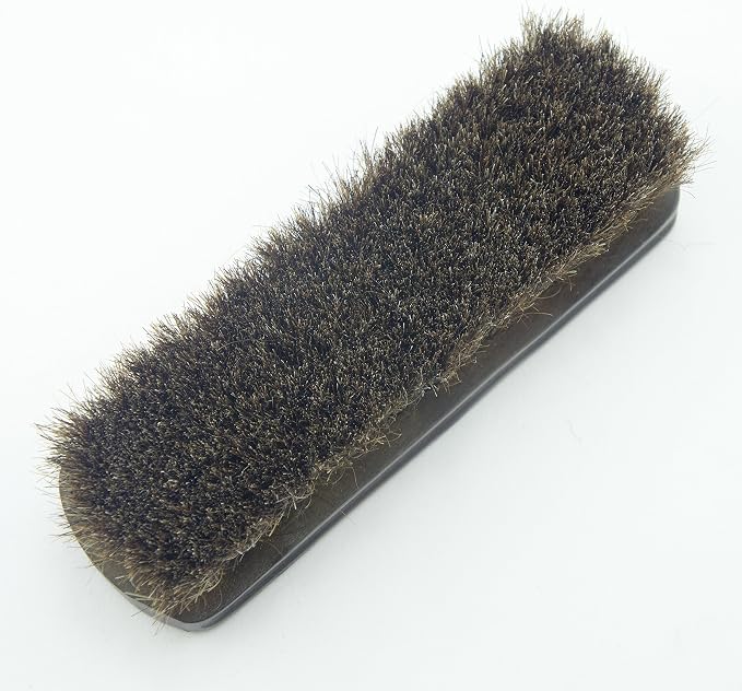 HAND® Solid Brown Wood Natural Horse Hair Brush for Household Use, Garments, Upholstery - 168 x 55 mm, Bristles 28 mm Long