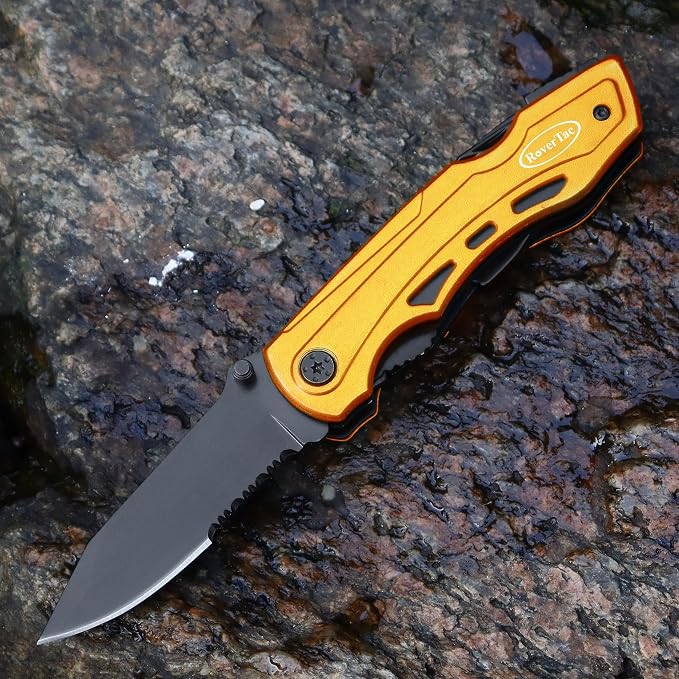 15-in-1 Pocket Multitool Knife - Folding Knife with Pliers, Bottle & Can Opener, Phillips Screwdriver + 9 Bits, Nylon Sheath - EDC Multi Tool for Camping, Hiking & DIY - Gifts for Men & Dad