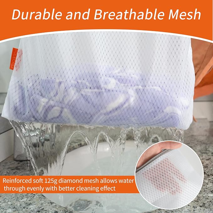 Diamond Mesh Laundry Bags 3 Pack (Large, Medium, Small) | Heavy Duty Mesh, Durable Zipper, For Delicates, Lingerie, Bras, Underwear, Protect Garments in Washing Machine