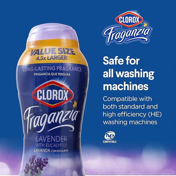 Clorox Fraganzia Laundry Scent Booster Crystals, Lavender, 70 Oz, 6-Pack