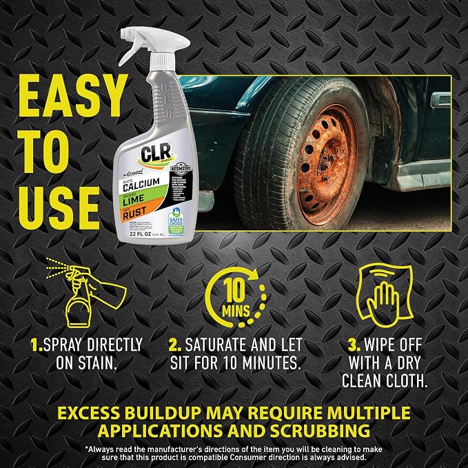 CLR Brands Automotive Calcium, Lime and Rust Remover Spray, 22 oz. | Cleaning Spray for Multiple Surfaces, Ammonia, Phosphate and Bleach Free Cleaner