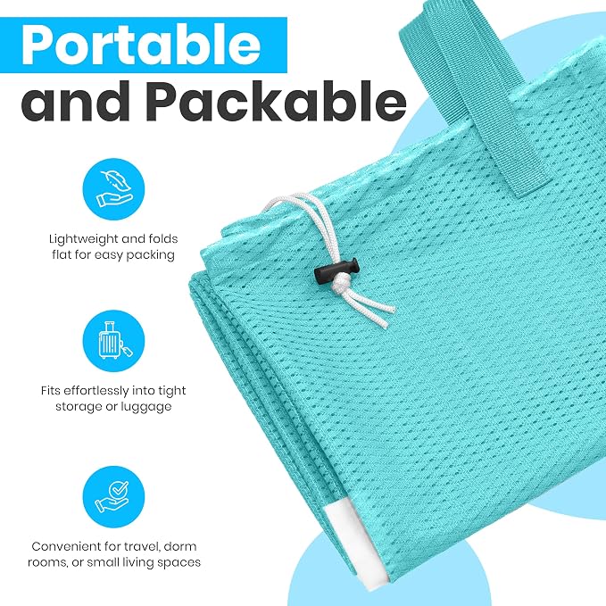Handy Laundry Mesh XL Laundry Bag 24"x36" 2-Pack with Shoulder Strap, Teal | 2-Pack, XL 24x36 Mesh Laundry Bag, Handles & Shoulder Strap, Breathable, Machine Washable, Dorm Travel Bedding, Teal