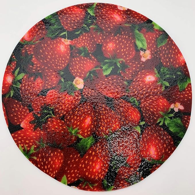 Andreas Silicone Jar Opener, Strawberries – 6.25" Non-Slip Lid Gripper & Garlic Peeler, Dishwasher Safe, Multi-Use, Durable Silicone & Fabric, Made in the USA, JO-926