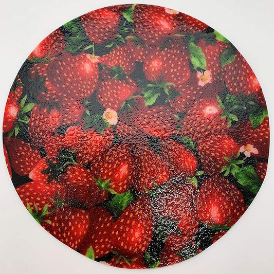Andreas Silicone Jar Opener, Strawberries – 6.25" Non-Slip Lid Gripper & Garlic Peeler, Dishwasher Safe, Multi-Use, Durable Silicone & Fabric, Made in the USA, JO-926