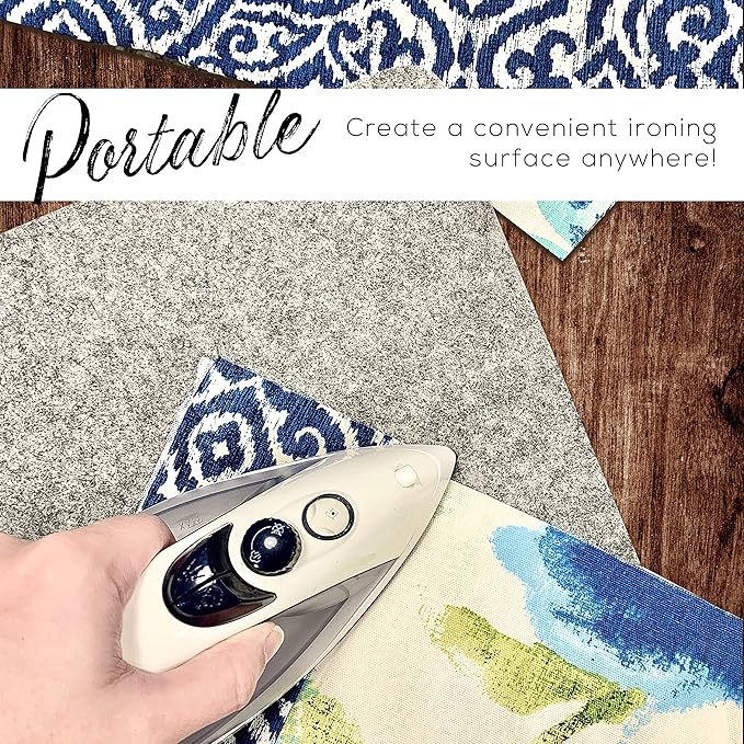 100% New Zealand Wool Pressing Mat - Portable Ironing Board Quilting Supplies + Bonus Sewing Tool (17" x 13.5")