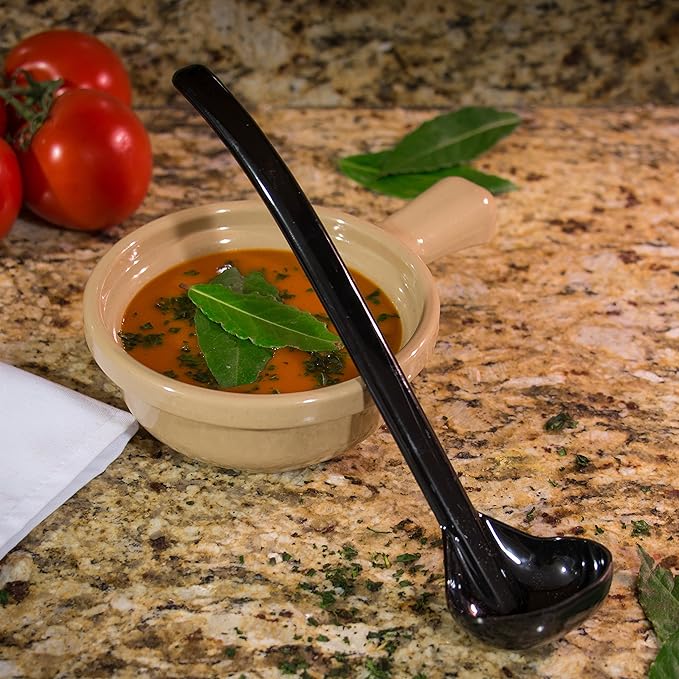 Carlisle FoodService Products 029503 Carly Plastic Dressing/Serving Ladle, 1 oz./9.5", Black (1 Unit)