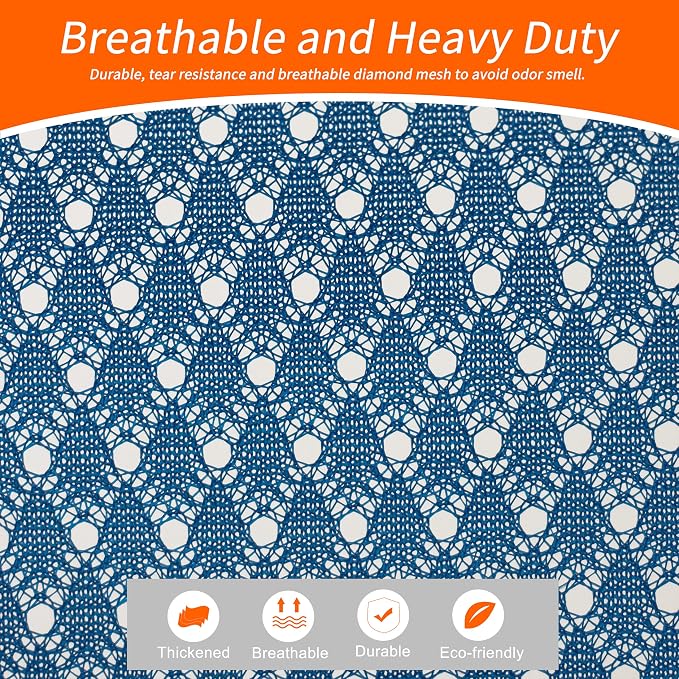 2 Pack Heavy Duty Diamond Mesh Laundry Bag, 24x36", Blue | Drawstring & ID Tag, Breathable Mesh, Machine Washable, Commercial Grade, , For College Dorms, Travel, Sports Equipment