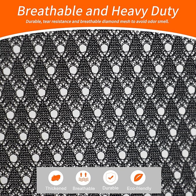 Heavy Duty Diamond Mesh Laundry Bag, 24x36", Black | Drawstring & ID Tag, Machine Washable, Commercial Grade, , For College Dorms, Travel, Sports Equipment
