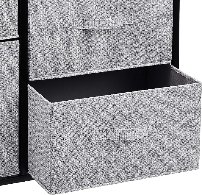 Amazon Basics Closet Organizer with 5-Fabric Storage Drawers for Bedroom, Living Room, Black
