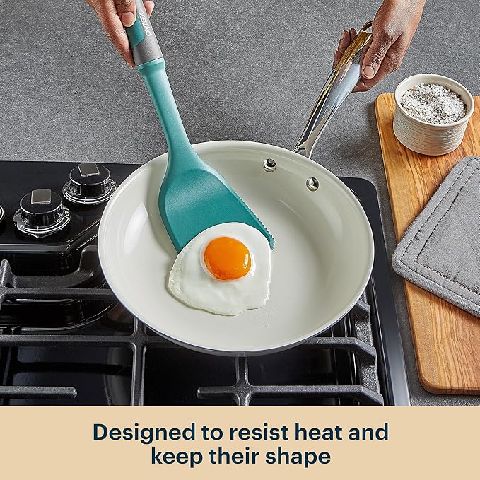 Pyrex 22-Piece Silicone Kitchen Cooking Utensils Set, Non-Stick Silicone Cooking Gadgets, Spatulas, Pizza Wheel, Grater, Measuring, and more